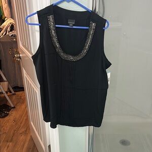 Covington Black Tank Top with Silver Detail